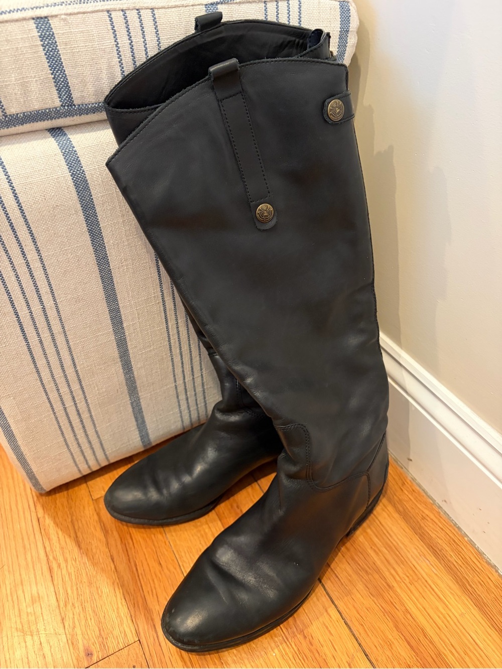 Sam Edelman Black Tall Leather Riding Boots 🐎🖤